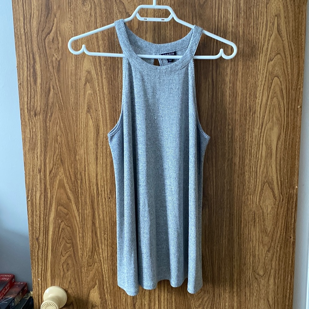 3/$20 Metallic silver tank blouse